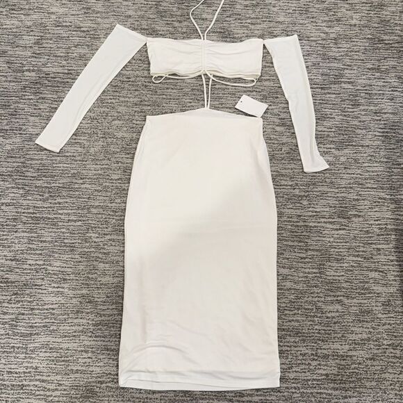 NWT Not Yours To Keep Nikki Strappy Cut-Out White MIDI Dress Small Revolve - Picture 2 of 14